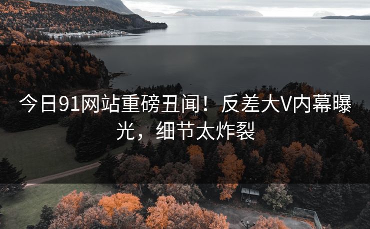 今日91网站重磅丑闻！反差大V内幕曝光，细节太炸裂