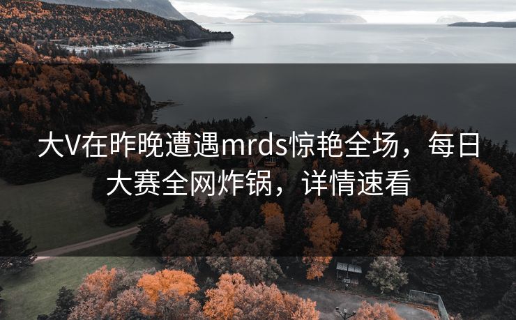 大V在昨晚遭遇mrds惊艳全场,每日大赛全网炸锅,详情速看
