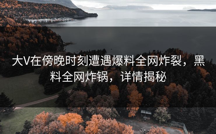 大V在傍晚时刻遭遇爆料全网炸裂，黑料全网炸锅，详情揭秘  第1张