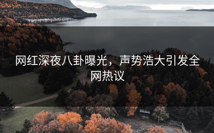 网红深夜八卦曝光，声势浩大引发全网热议